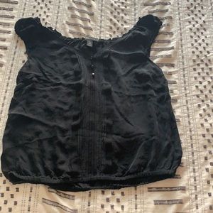 White House Black Market Silk Blend Black XL Top